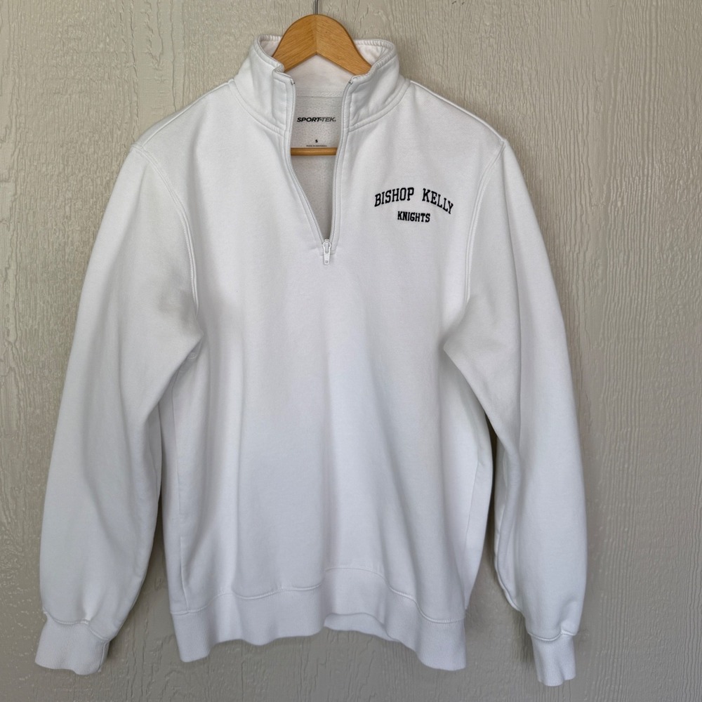 Sport-Tek Bishop Kelly Knights Quarter Zip Sweatshirt White Mens‎ Small Pullover
